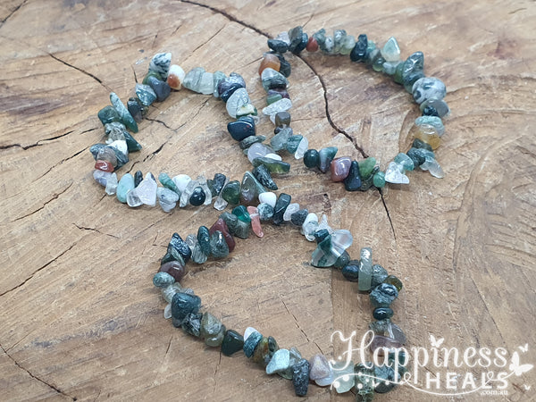 Moss Agate Chip Bracelet