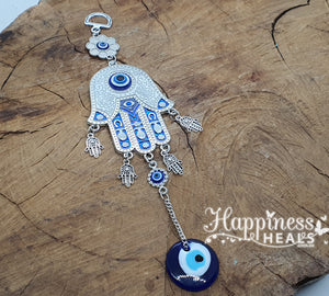 Evil Eye - Hamsa Hand - White/Blue