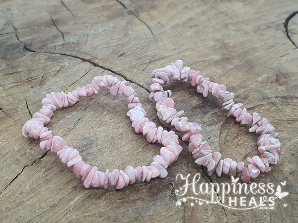 Rhodochrosite Chip Bracelet