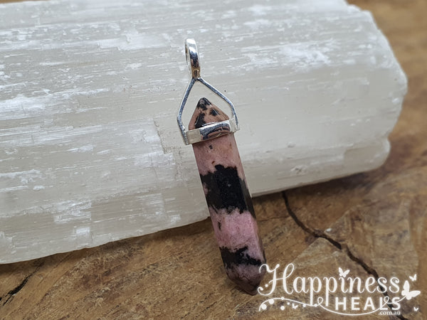 Rhodonite Double Point Pendant