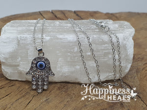 Evil Eye - Hamsa Hand - Silver - Necklace