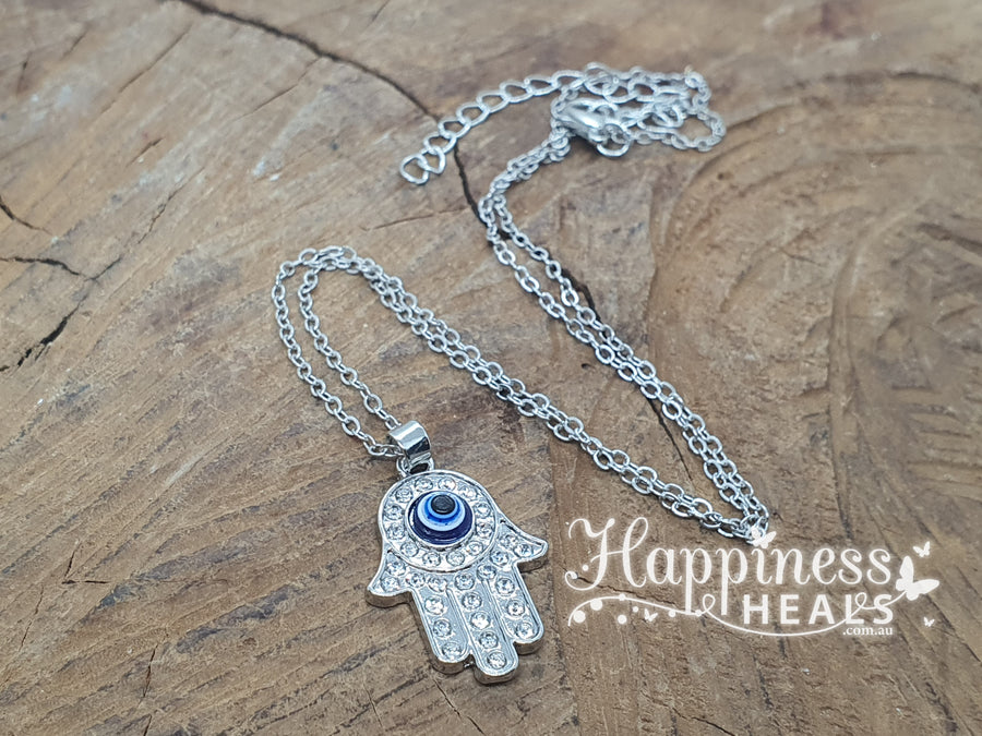 Evil Eye - Hamsa Hand - Silver - Necklace