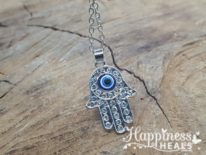 Evil Eye - Hamsa Hand - Silver - Necklace