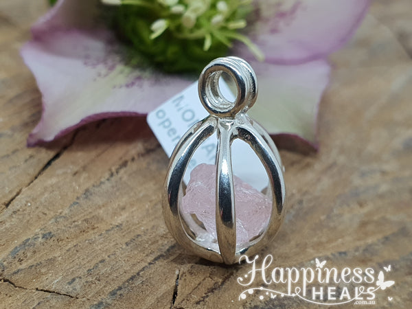Morganite Opening Cage Pendant