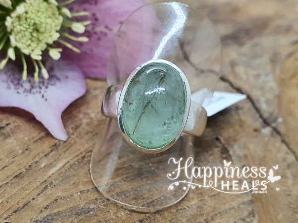 Emerald Rutile Ring - Size 9
