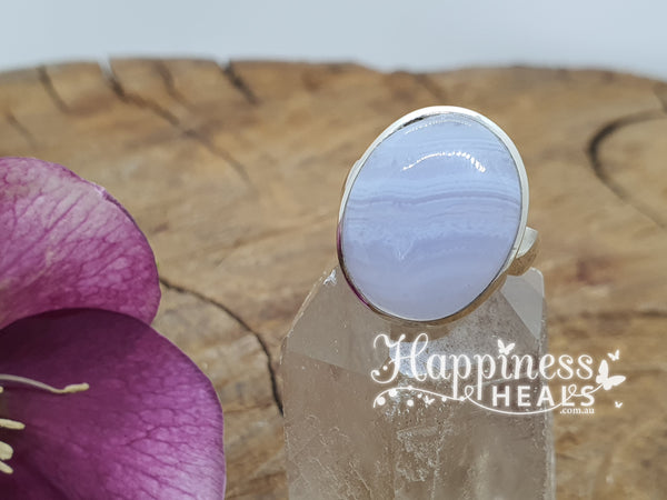 Blue Lace Agate Ring - Size 7