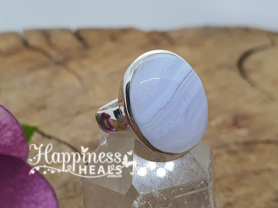 Blue Lace Agate Ring - Size 7