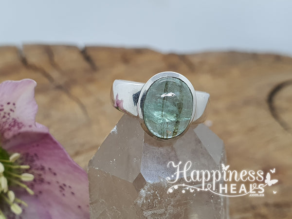 Emerald Rutile Ring - Size 7