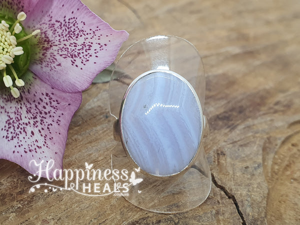 Blue Lace Agate Ring - Size 10