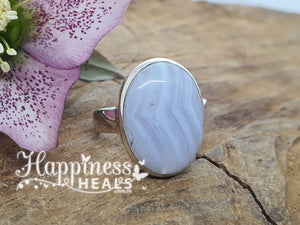 Blue Lace Agate Ring - Size 10