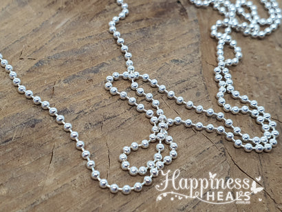 Cadena de bolas de plata esterlina - 70cm