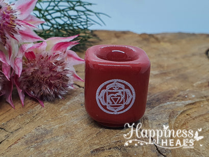 Candle Holder - Spell & Wish Candles - Red - Base Charka Symbol