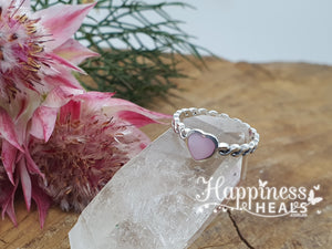 Pink Pearl Heart Ring