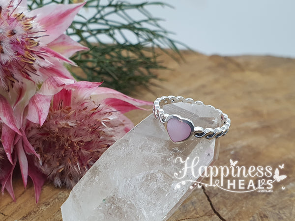Pink Pearl Heart Ring