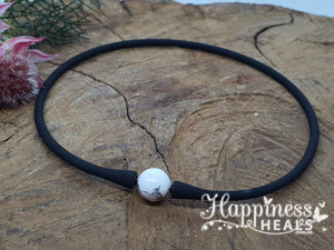 White Howlite Silicone Bracelet or Necklace