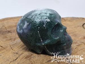 Moss Agate Skull