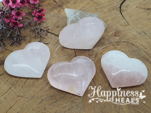 Rose Quartz Hearts - 55mm Wide