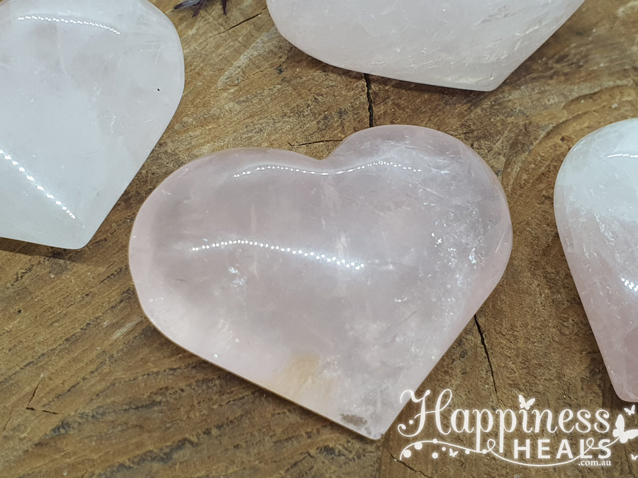 Rose Quartz Hearts - 55mm Wide