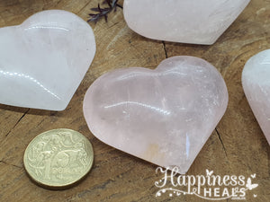 Rose Quartz Hearts - 55mm Wide