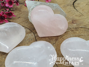 Corazones de cuarzo rosa - 47 mm de ancho