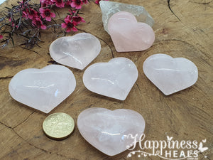 Corazones de cuarzo rosa - 47 mm de ancho