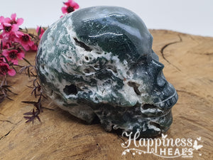 Moss Agate Skull