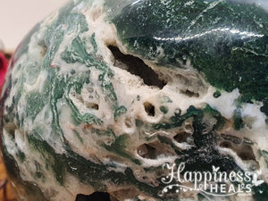 Moss Agate Skull