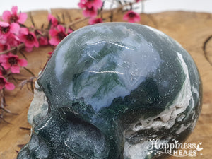 Moss Agate Skull