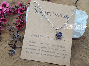 Zodiac Necklace with Crystal Pendant