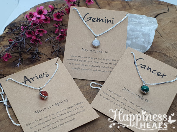 Zodiac Necklace with Crystal Pendant