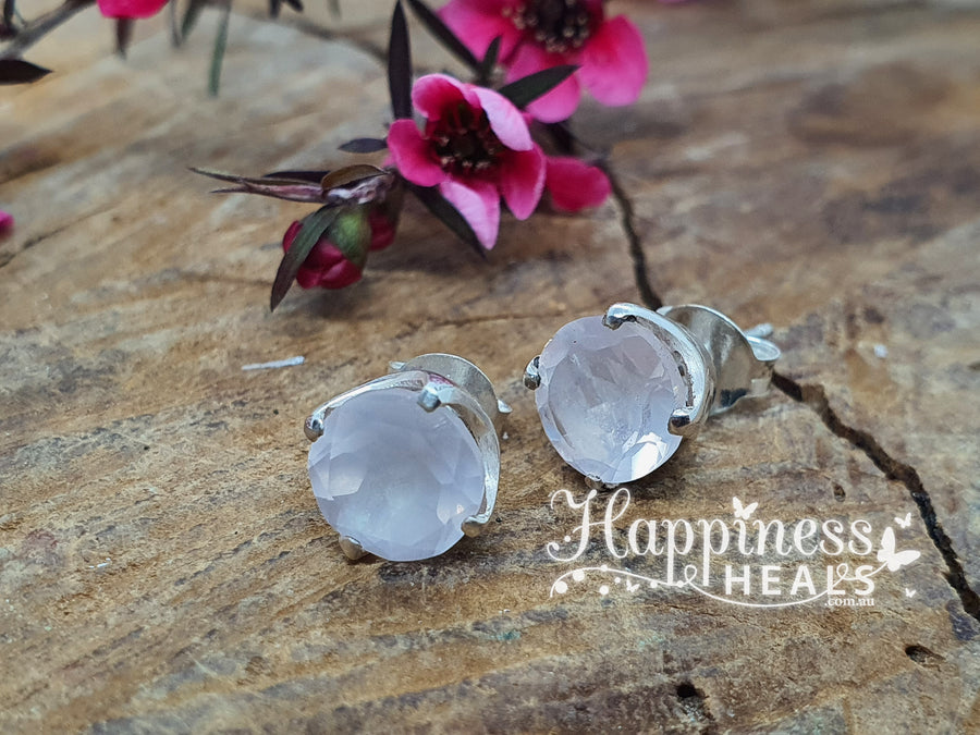 Rose Quartz Stud Earrings