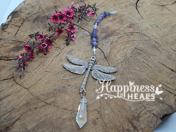 Amethyst Dragonfly Chip Sun Catcher
