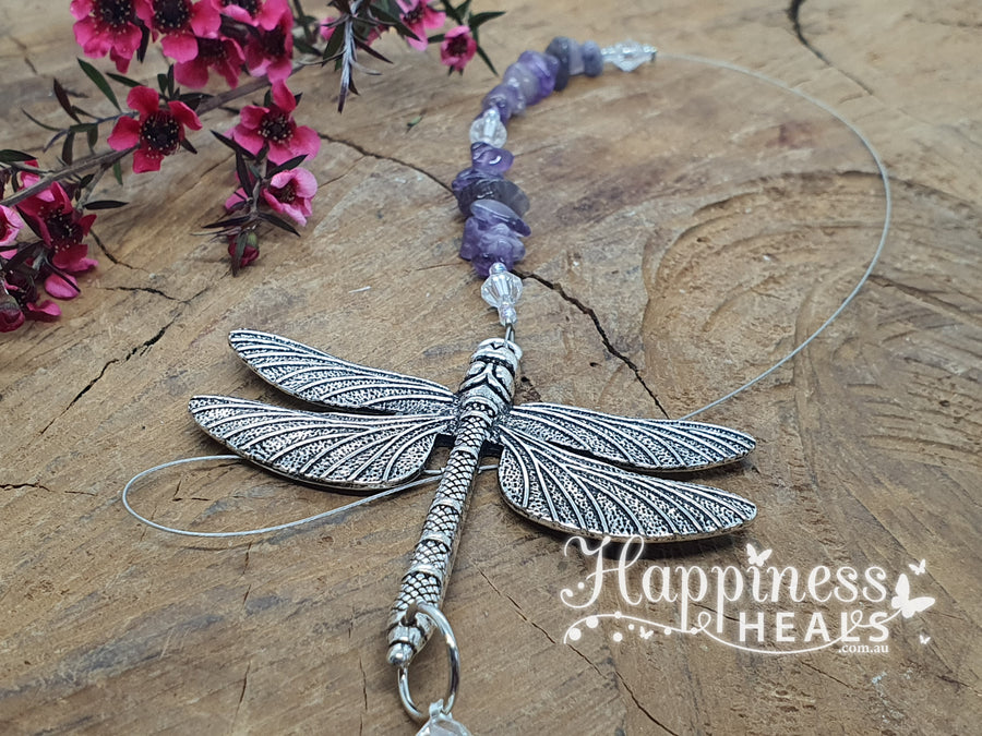 Amethyst Dragonfly Chip Sun Catcher