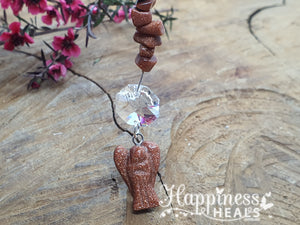 Goldstone Angel and Chip Suncatcher