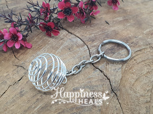 Cage Keyring - For Tumbled Crystals