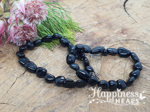 Black Tourmaline Bracelet – Nuggets for Protection & Grounding