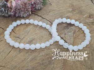 Rose Quartz Bracelet - 6mm Ball - Child Size