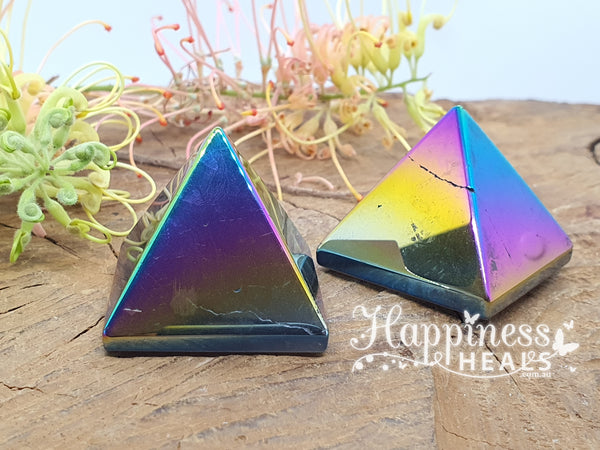 Rainbow Aura Agate Pyramid