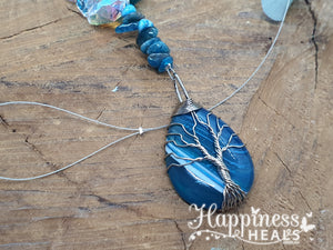 Agate & Apatite Suncatcher - Tree of Life