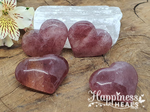 Strawberry Quartz Hearts