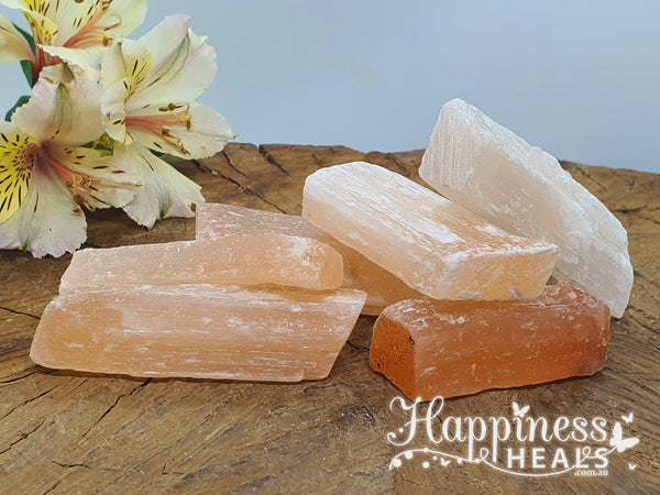 Peach Selenite Raw