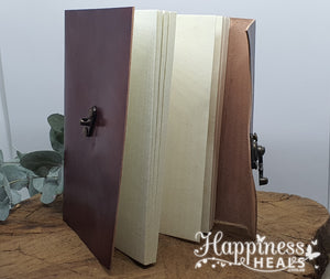 Leather Recycled Paper Journal - Bronze Clasp - 12cm x 18cm