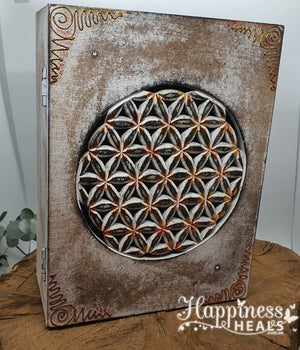 Carved Wooden Box - Flower Of Life