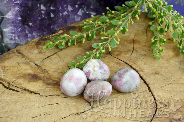 Pink Tourmaline in Quartz (Tumbled)