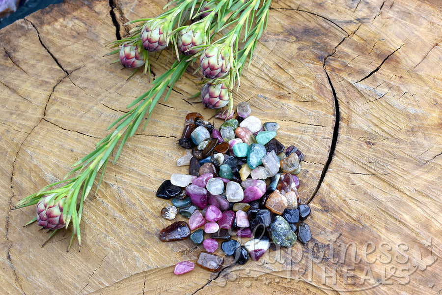 Rainbow Tourmaline Crystal Bag