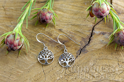 Aretes de plata esterlina del árbol de la vida