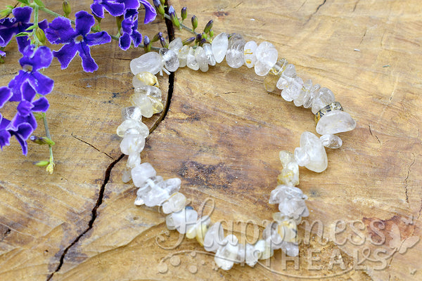 Rutilated Quartz Chip Bracelet