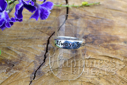 Anillo de plata esterlina - Siempre hermanas, siempre amigas - 6.5