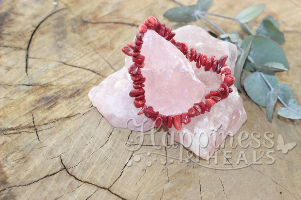 Red Coral Chip Bracelet – The Stone of Vitality & Protection