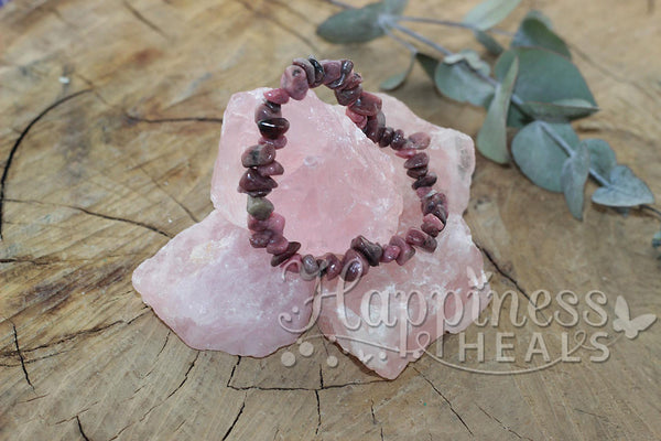 Rhodonite Chip Bracelet – The Stone of Love & Emotional Healing